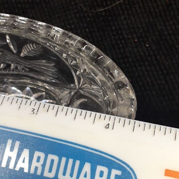 MCM crystal candy bowl with etched bird  and small trinket dish with etched bird - Picture 10 of 11